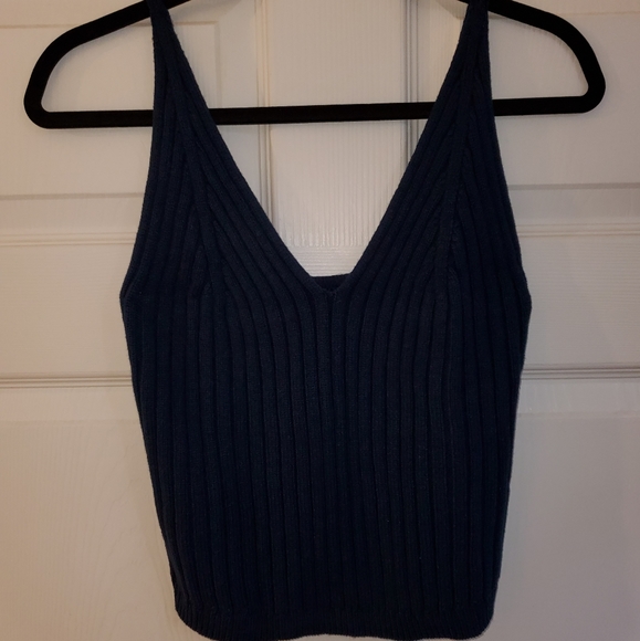 Ribbed sweater cami, blue - Picture 2 of 4